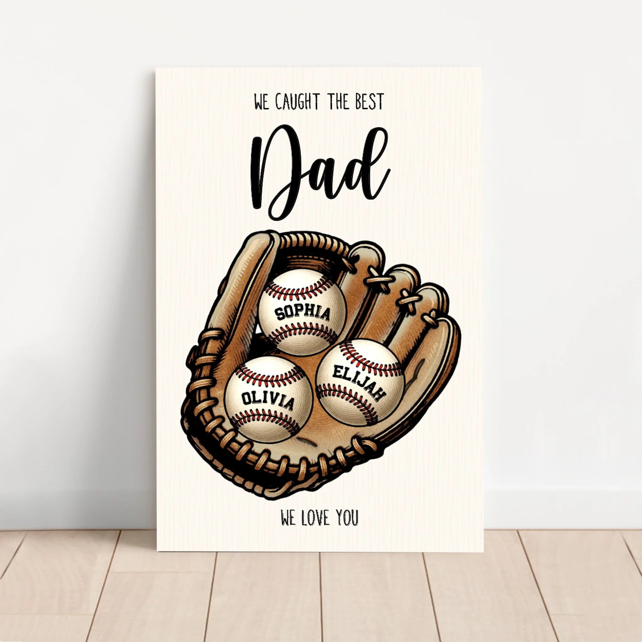 Personalized Canvas "We caught the best Dad or Mom"