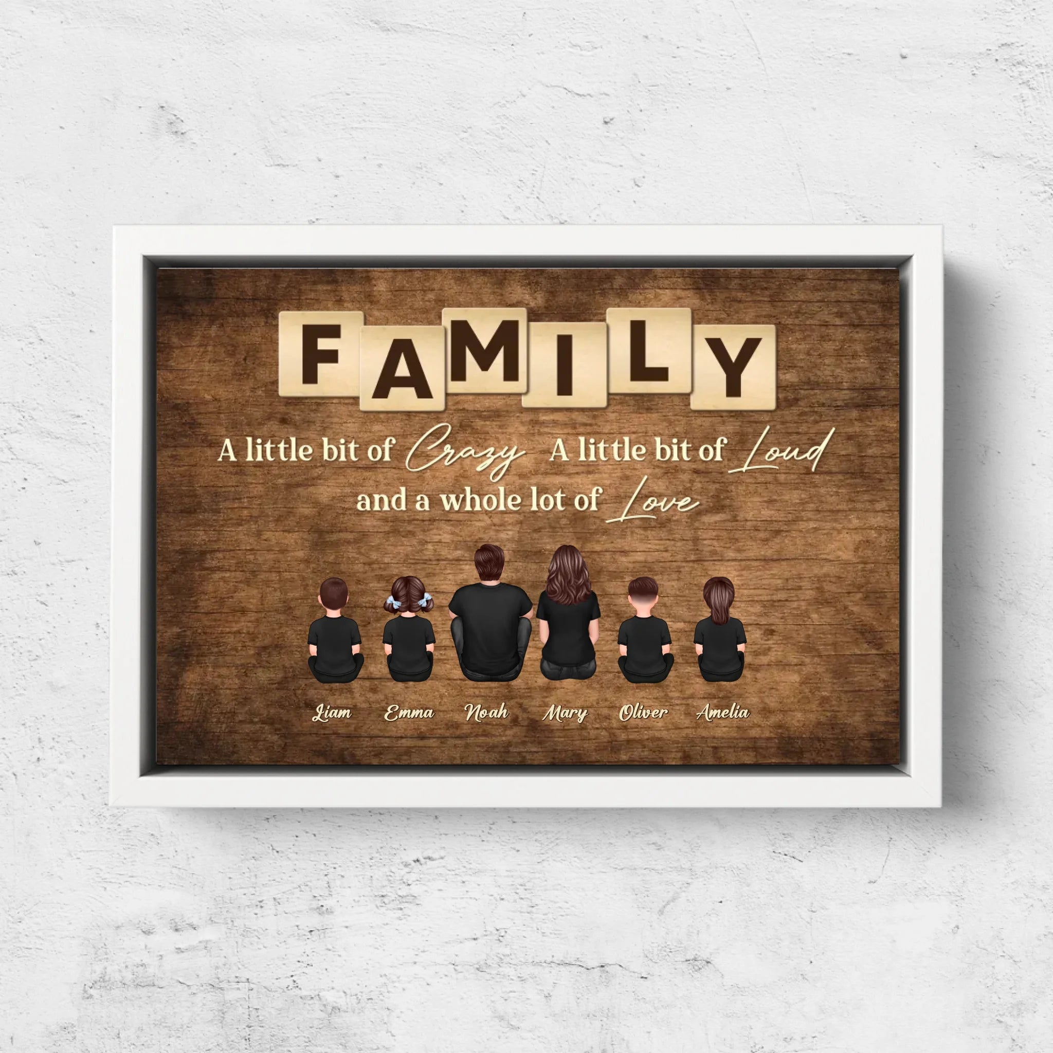 Personalized Canvas "Family, crazy, loud and lots of love"