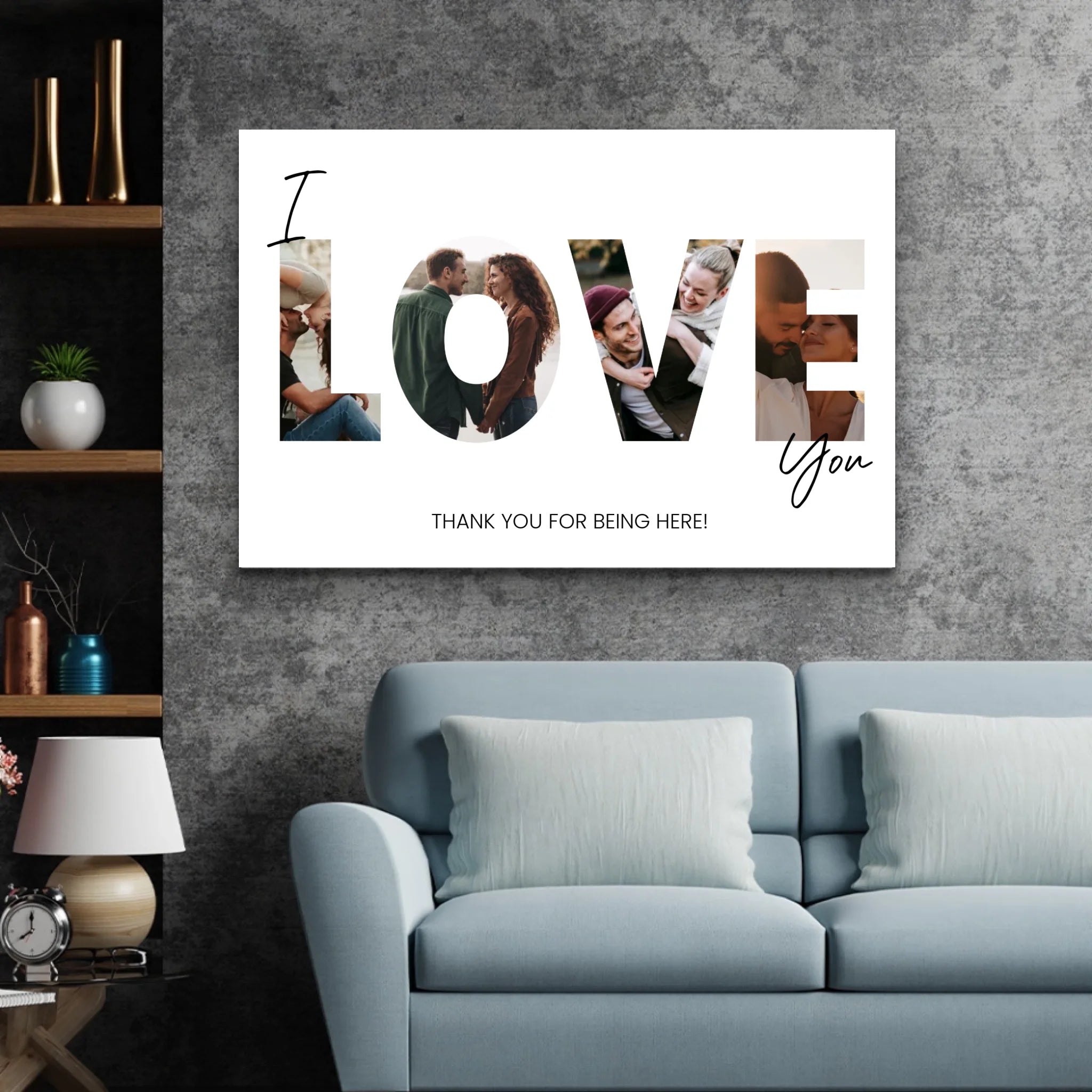 Personalized Canvas “I love you - with photos”
