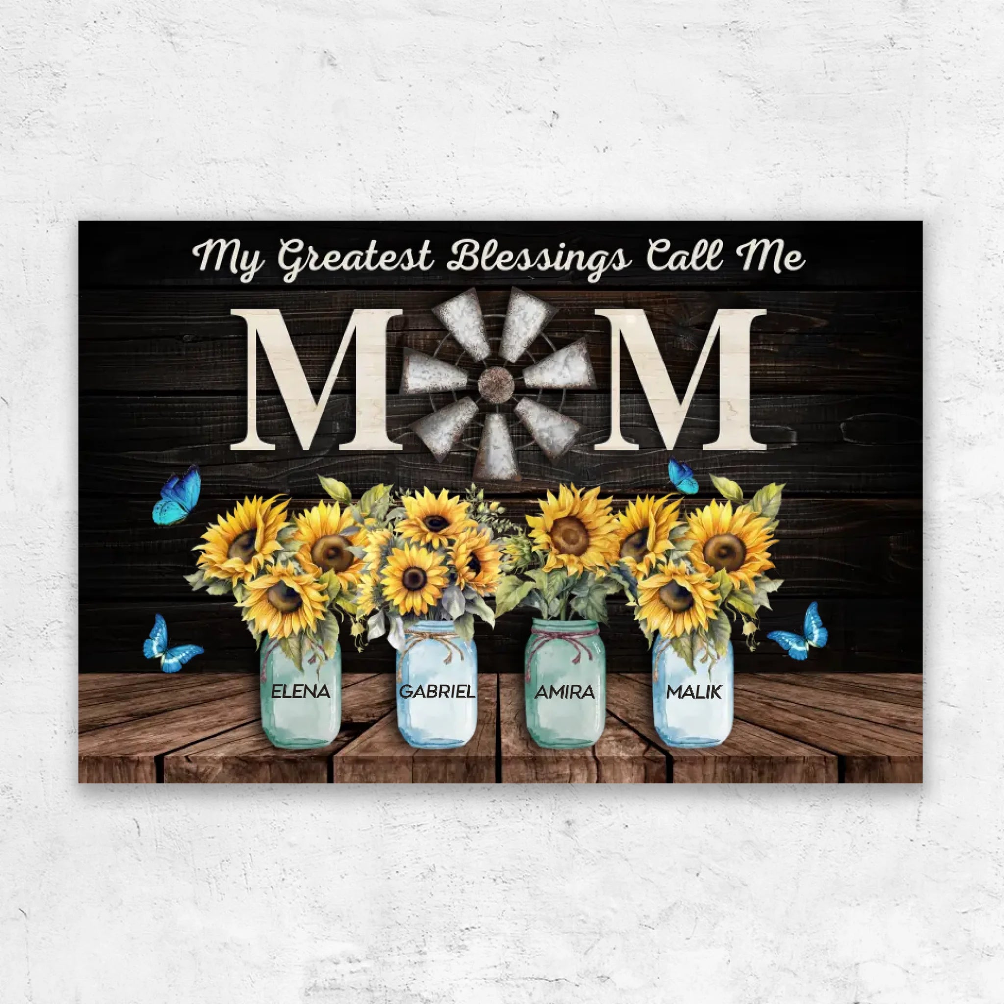 Personalized Canvas "My greatest blessings call me mom"