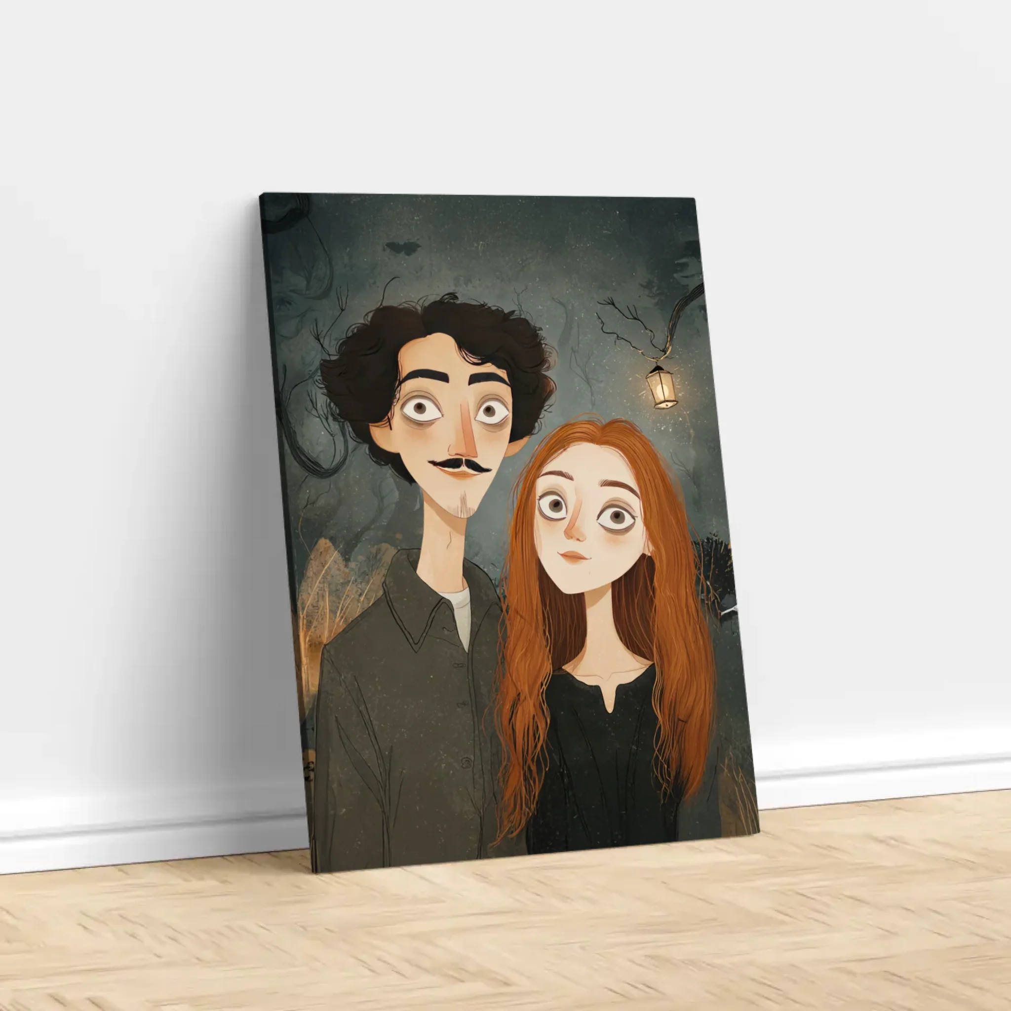 Personalized Canvas – Gothic Couple Portrait
