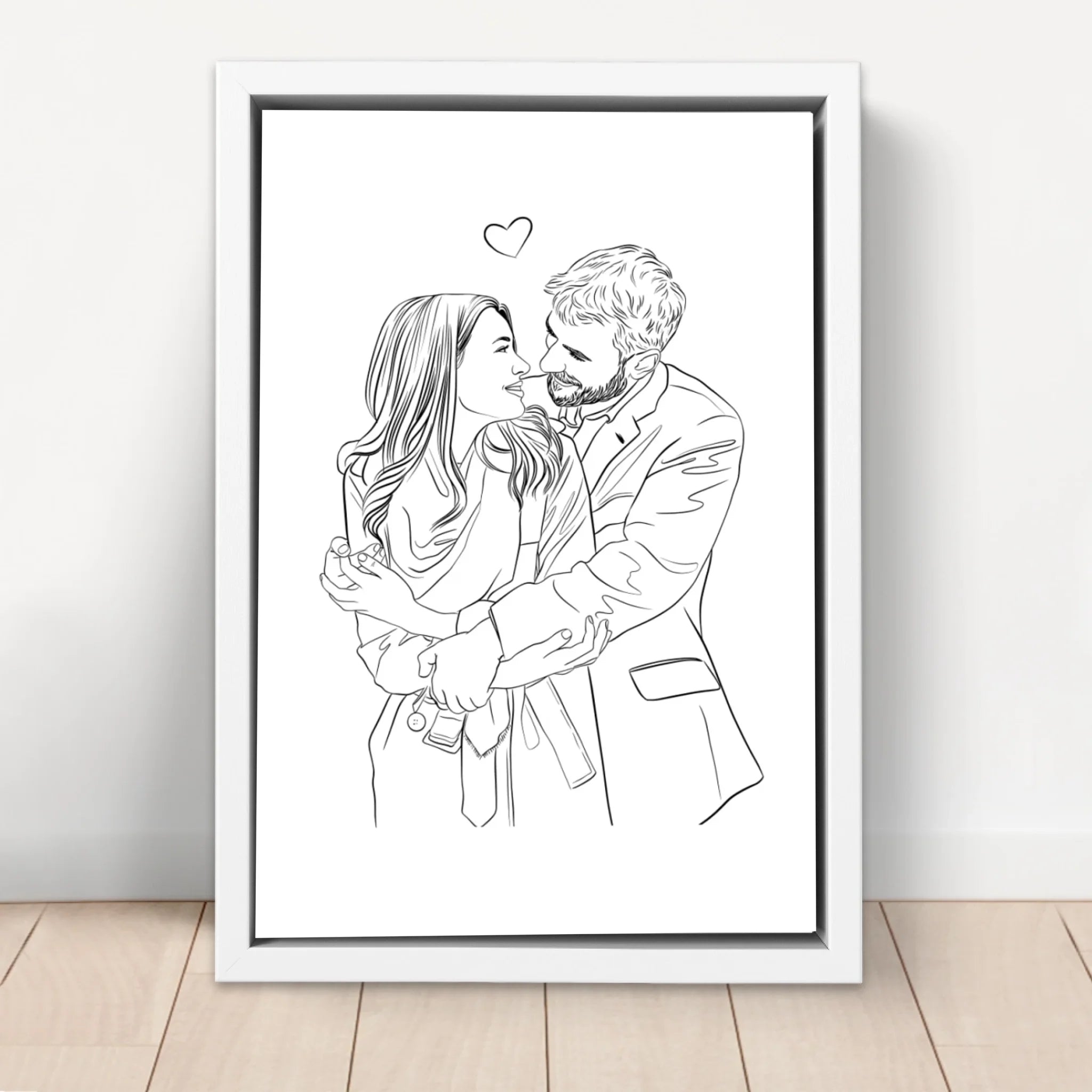 Personalized Canvas – Couple Line Art Drawing