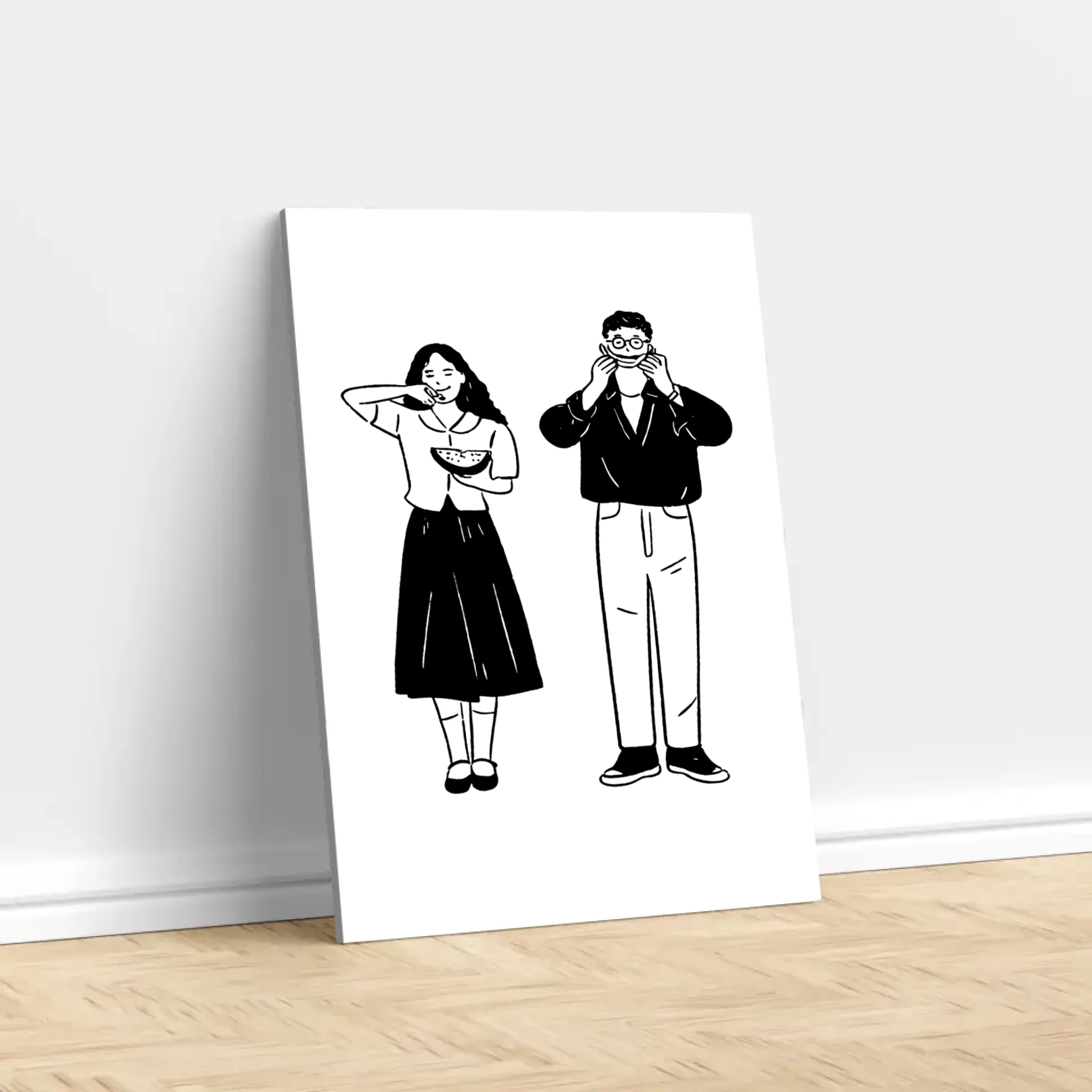 Personalized Canvas – Minimalist Line Art Portrait From Photo