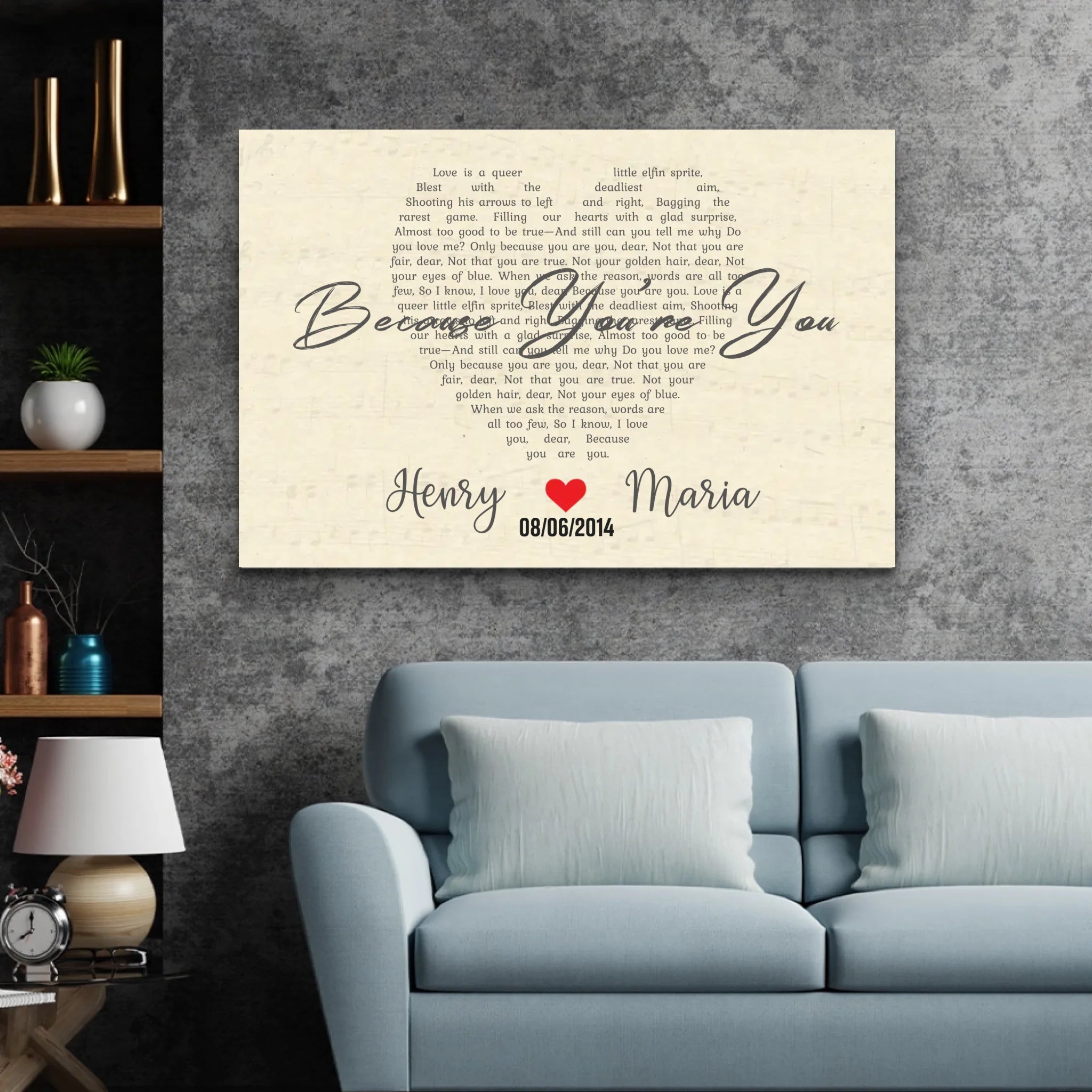Personalized Canvas – Custom Heart-Shaped Song