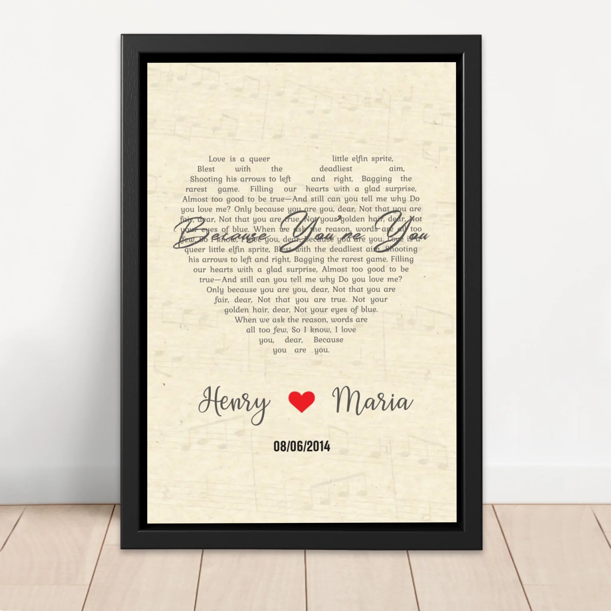 Personalized Canvas – Custom Heart-Shaped Song-Vertical