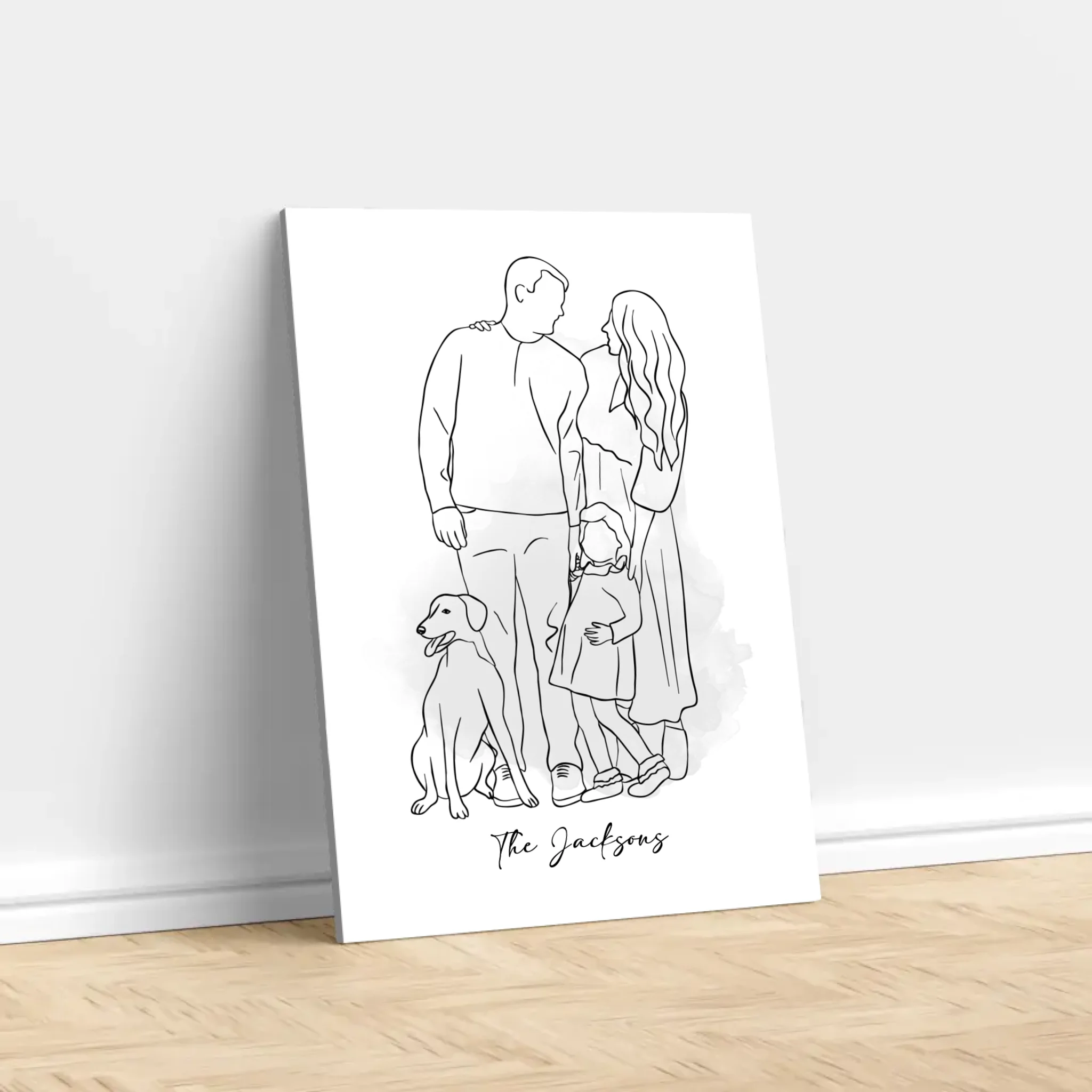 Personalized Canvas – One Line Drawing