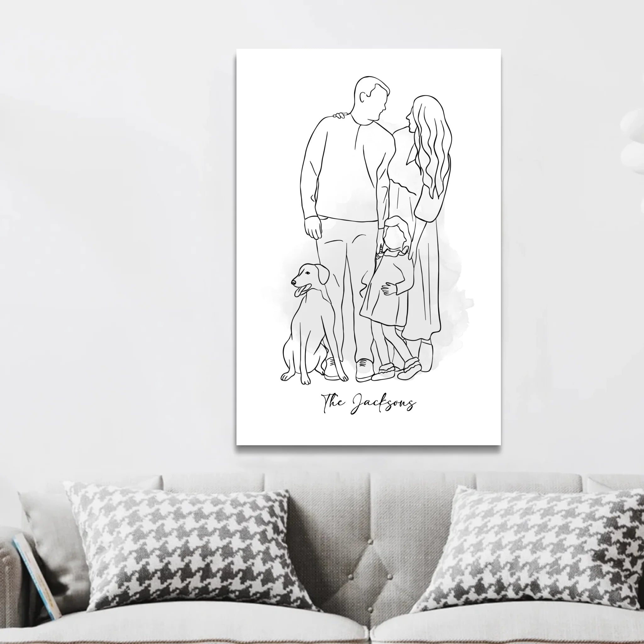 Personalized Canvas – One Line Drawing