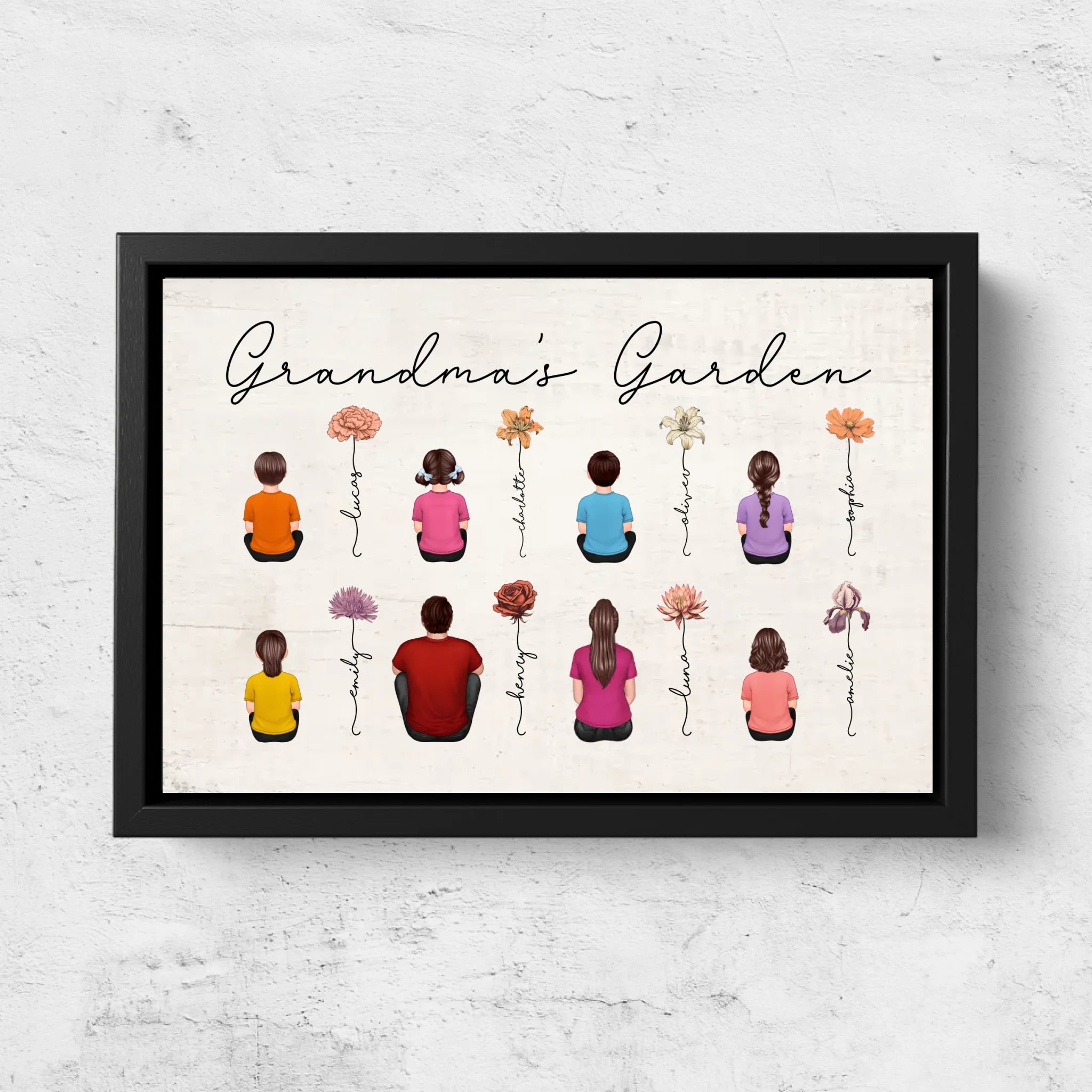 Personalized Canvas – Vintage Birth Month Flowers Garden