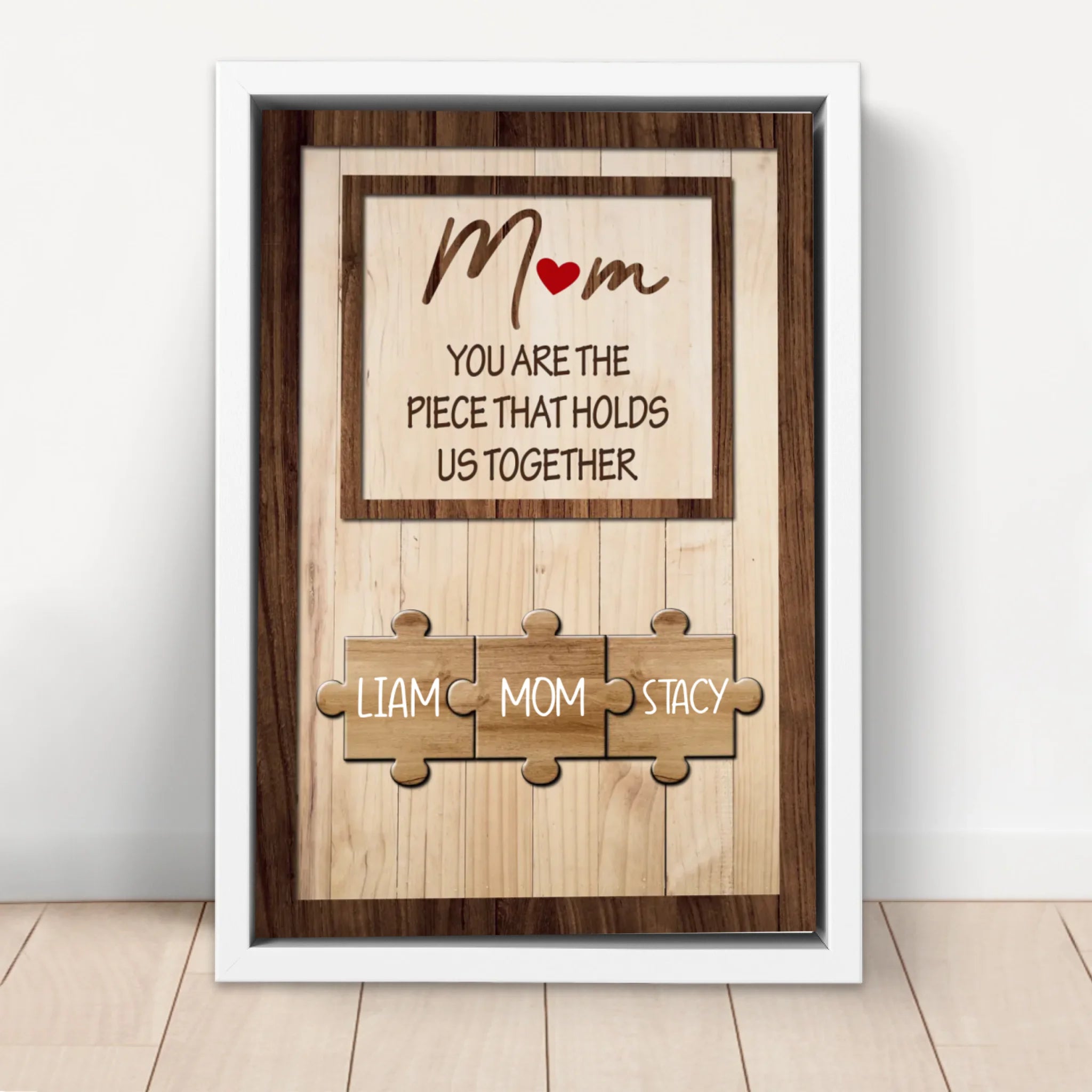 Personalized Canvas "Mom holds us together"