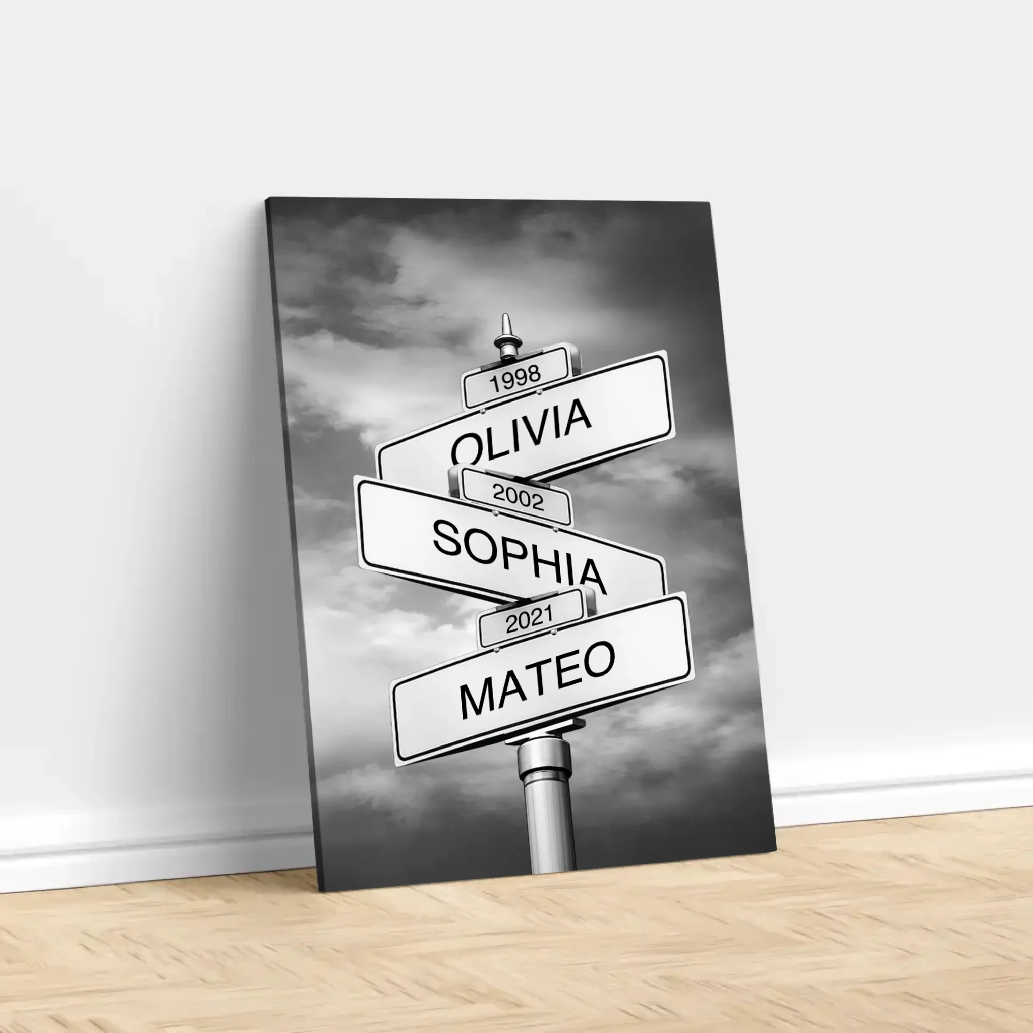 Personalized Canvas – Family Name And Date Street Sign