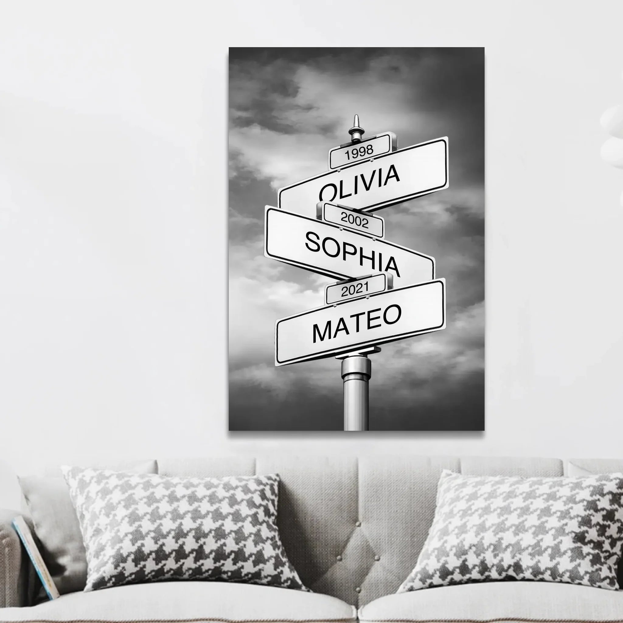 Personalized Canvas – Family Name And Date Street Sign