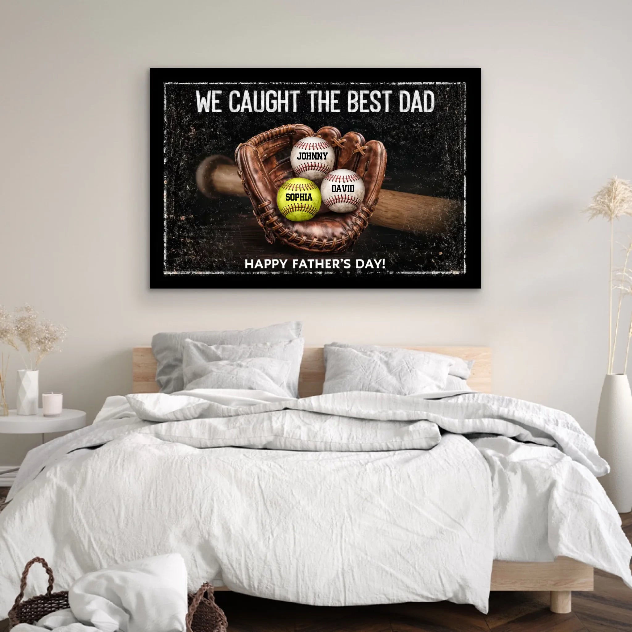 Personalized Canvas – We Caught the Best Dad Sports Ball