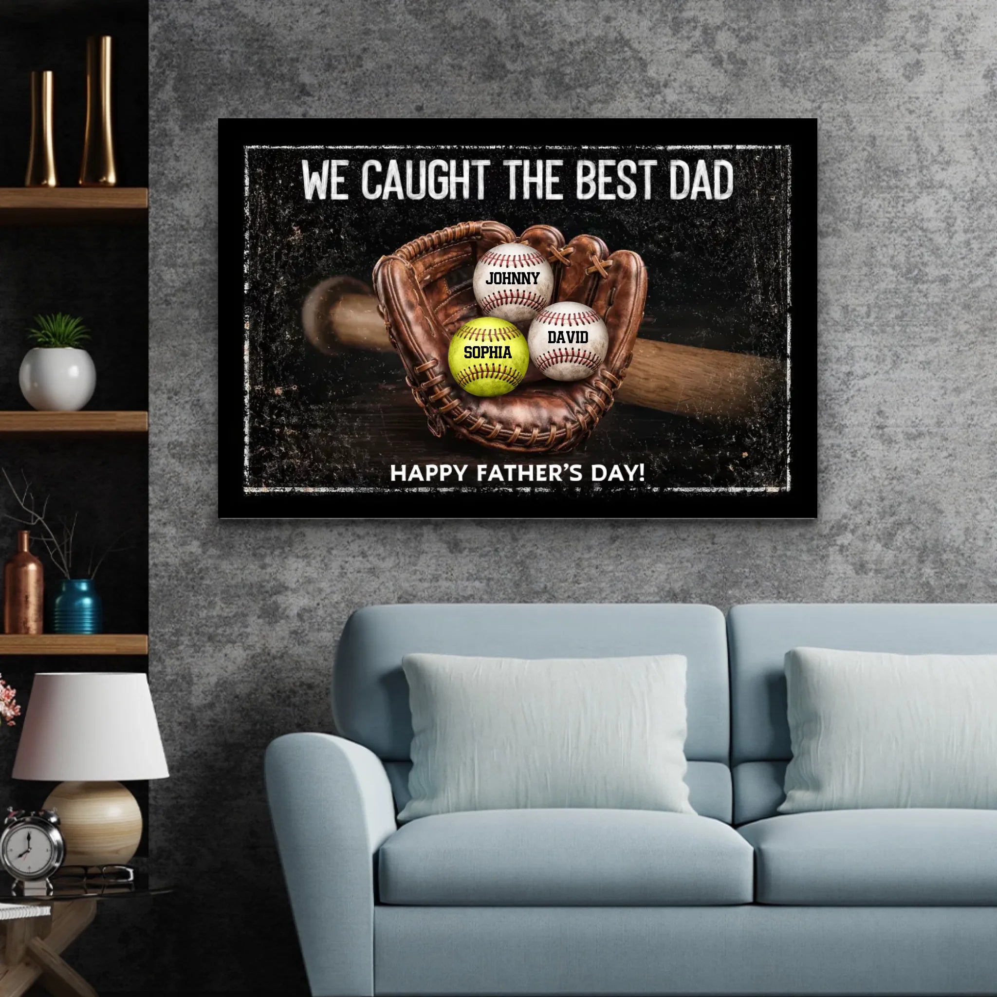 Personalized Canvas – We Caught the Best Dad Sports Ball