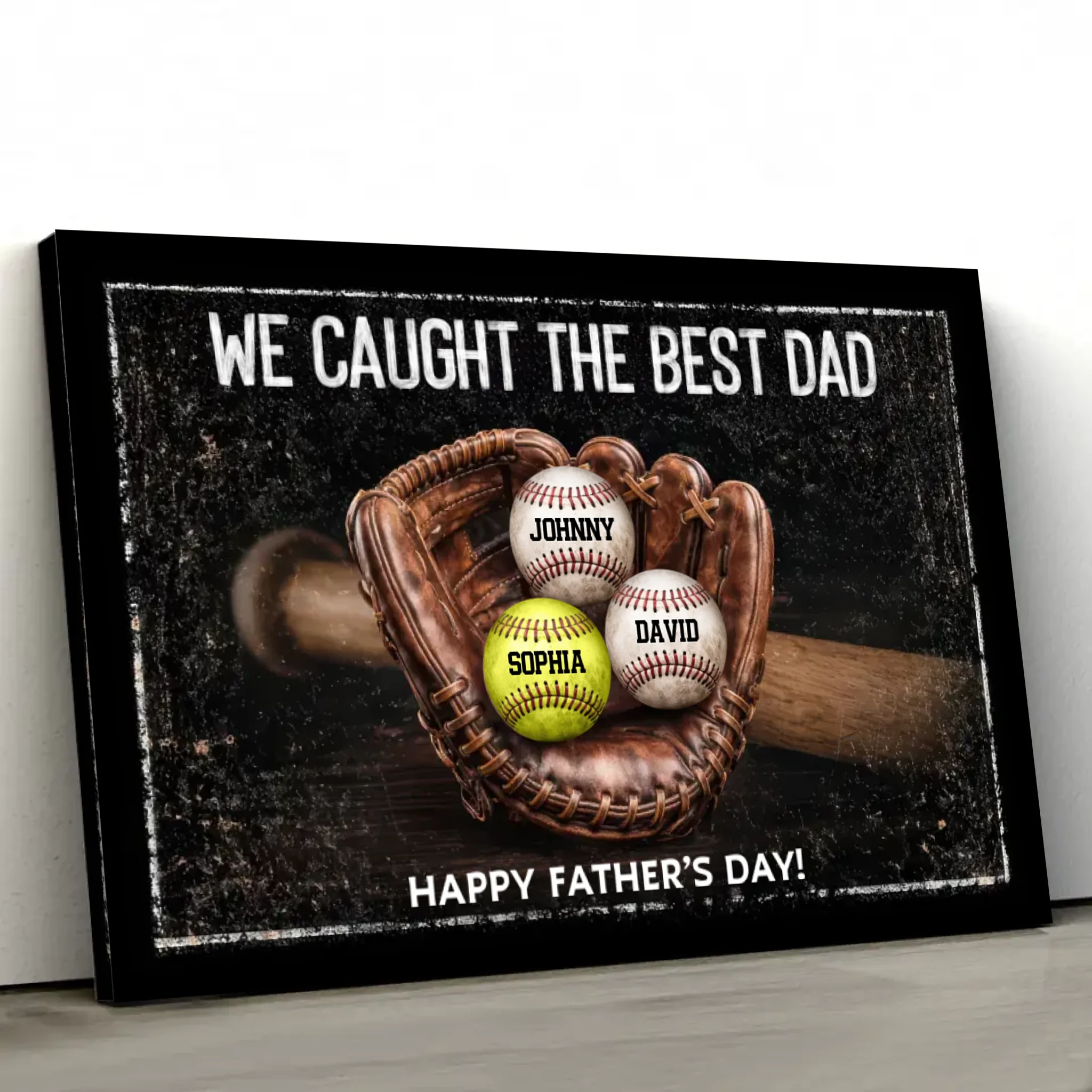 Personalized Canvas – We Caught the Best Dad Sports Ball