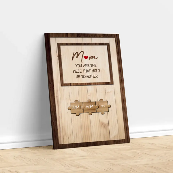 Personalized Canvas "Mom holds us together"
