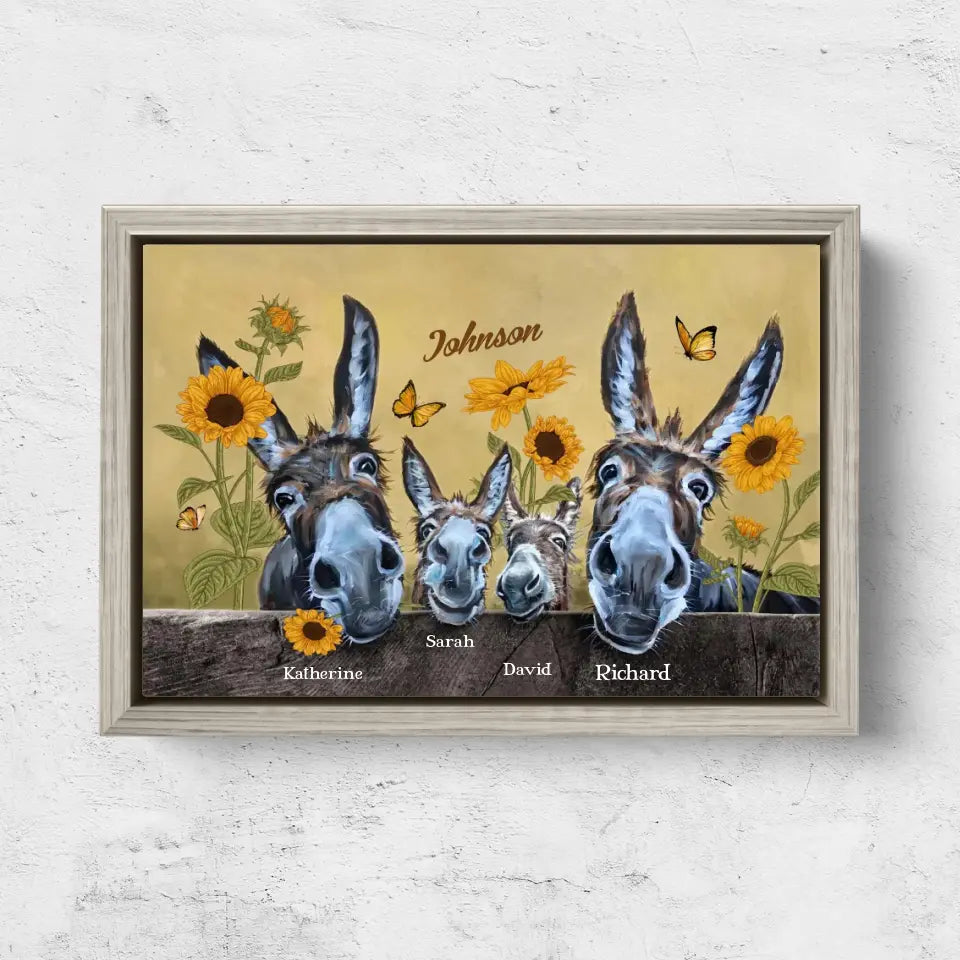 Personalized Canvas "Donkey Family"