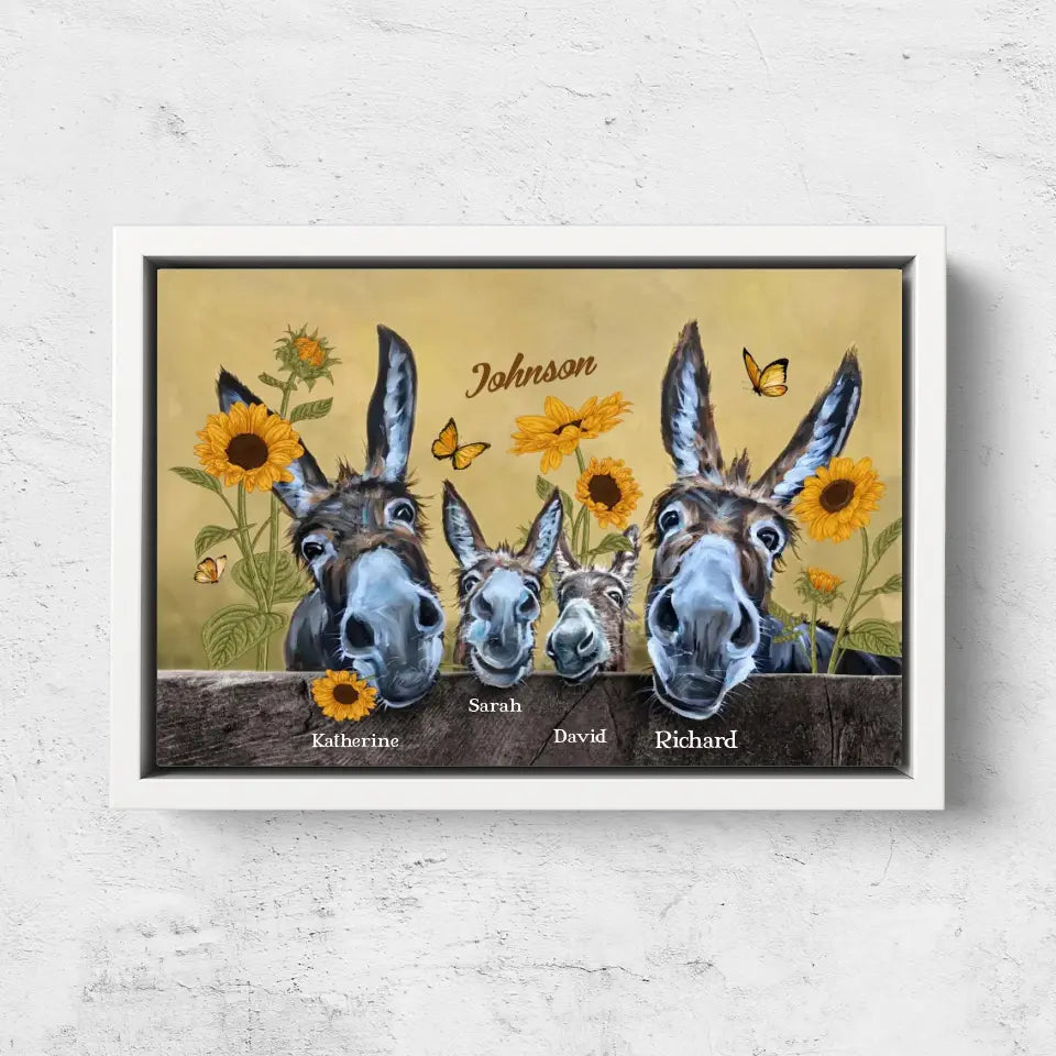 Personalized Canvas "Donkey Family"