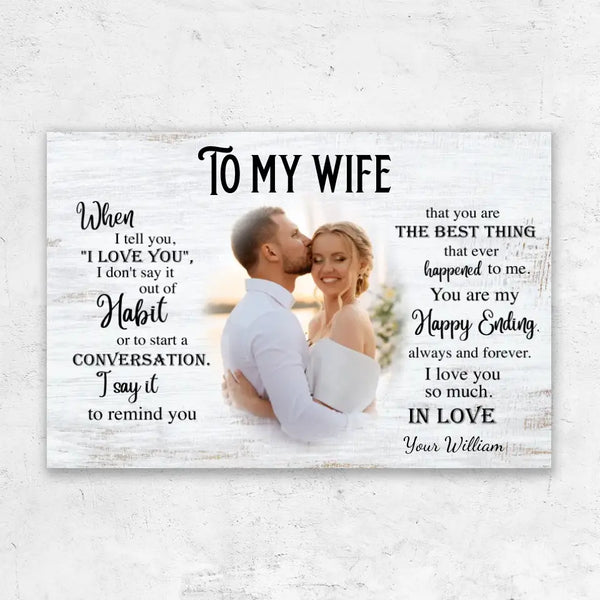 Personalized Canvas "To my wife"