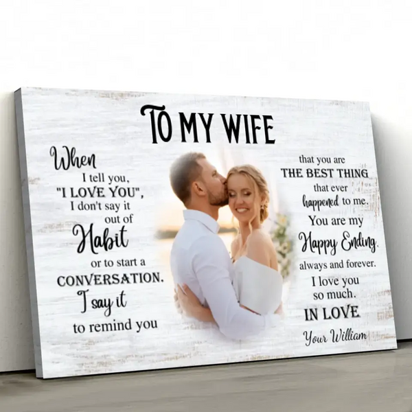 Personalized Canvas "To my wife"
