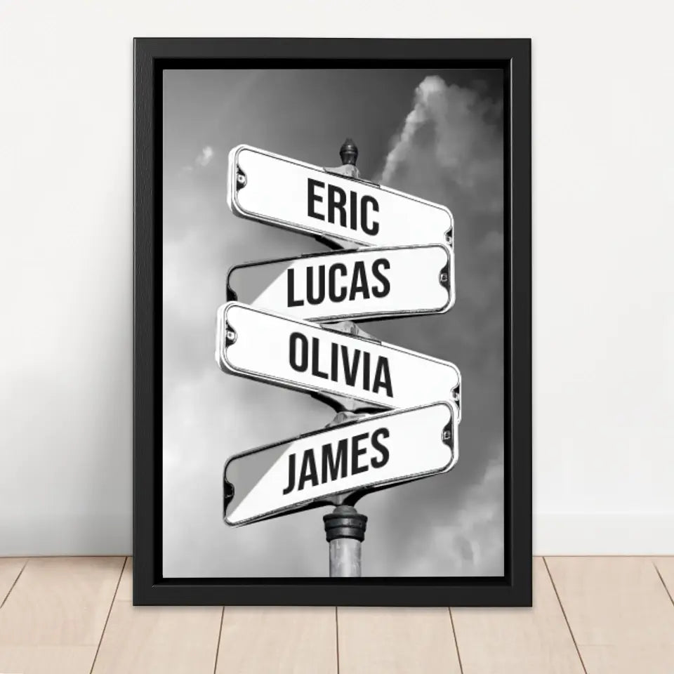 Personalized Canvas "Vintage street sign for families"