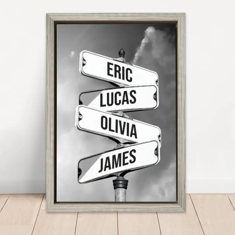 Personalized Canvas "Vintage street sign for families"