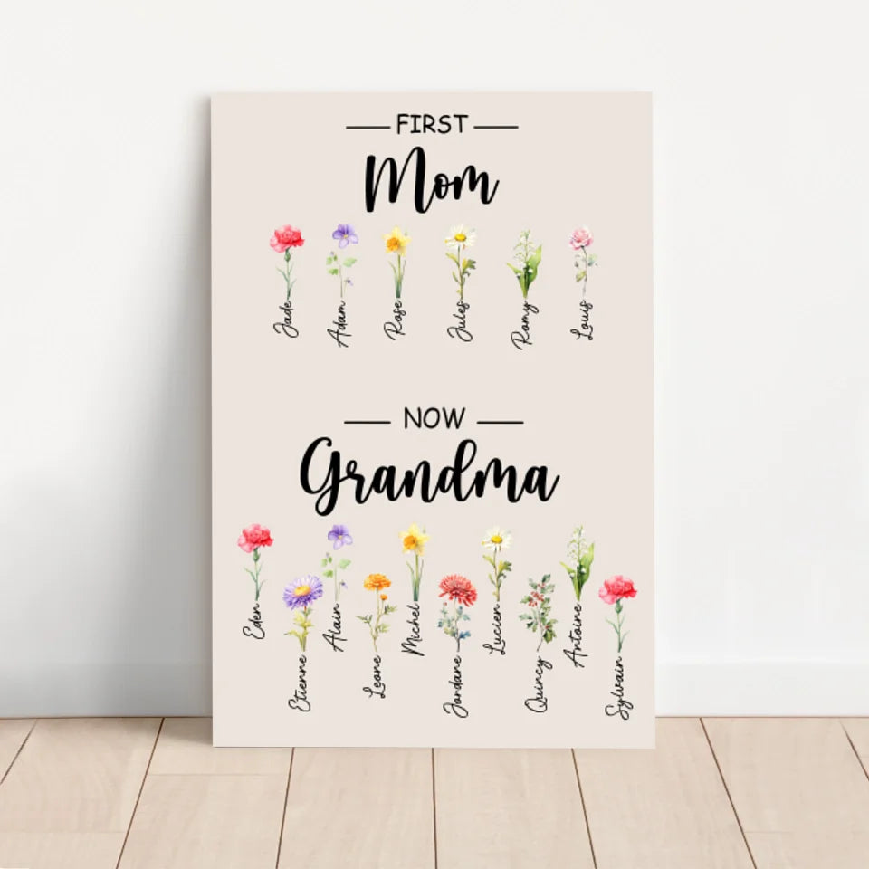 Personalized Canvas "First Mom, now Grandma"