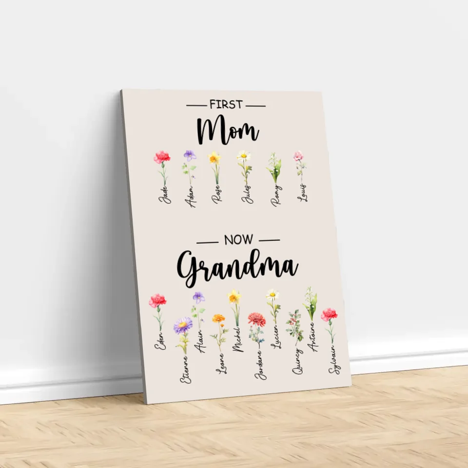 Personalized Canvas "First Mom, now Grandma"