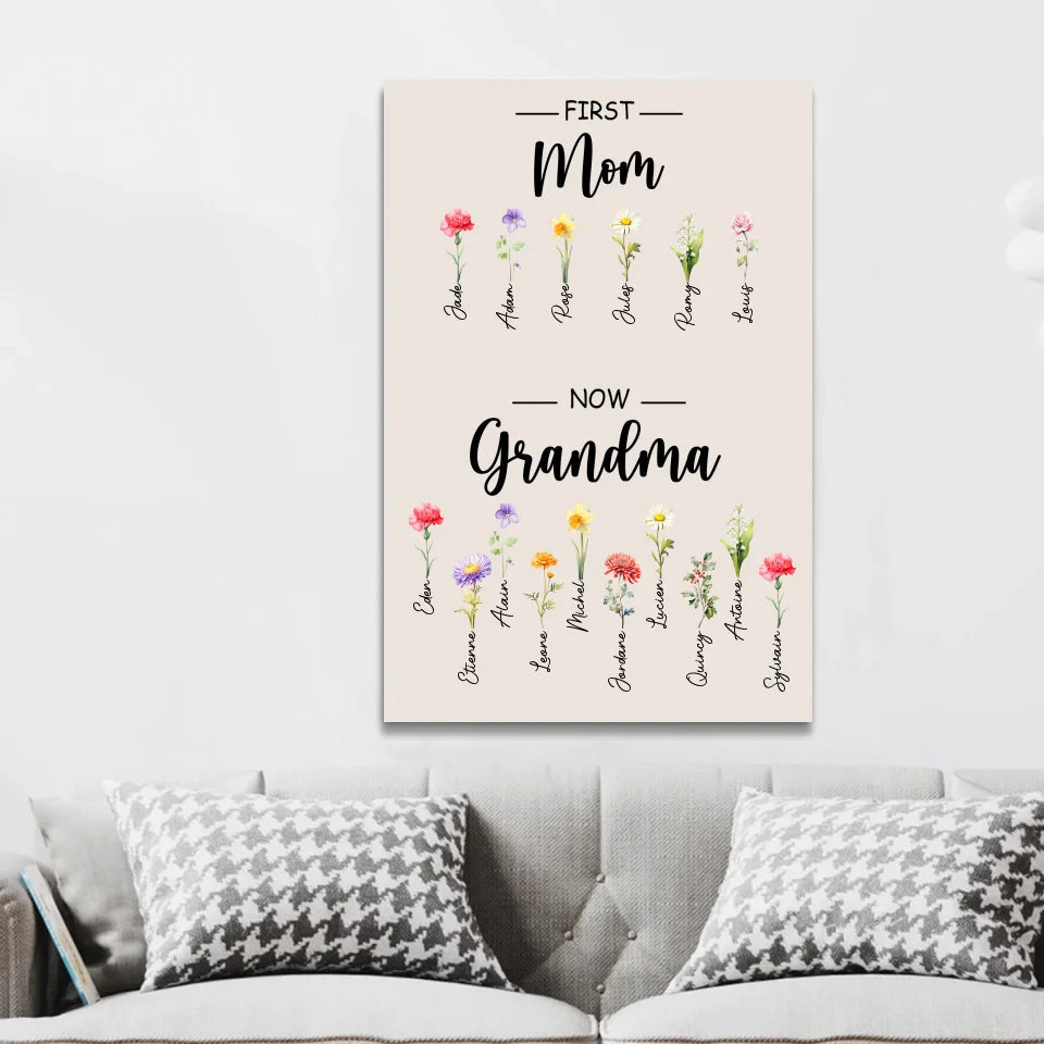 Personalized Canvas "First Mom, now Grandma"