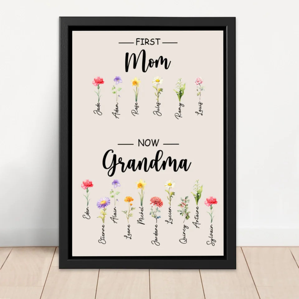 Personalized Canvas "First Mom, now Grandma"