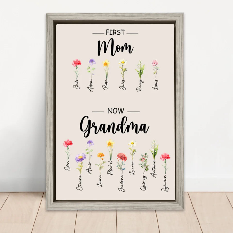 Personalized Canvas "First Mom, now Grandma"