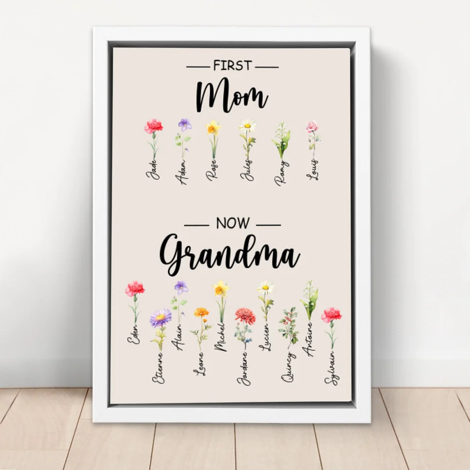 Personalized Canvas "First Mom, now Grandma"