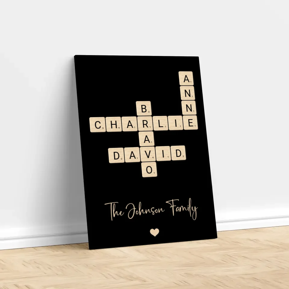 Personalized Canvas "Family Crossword Art"