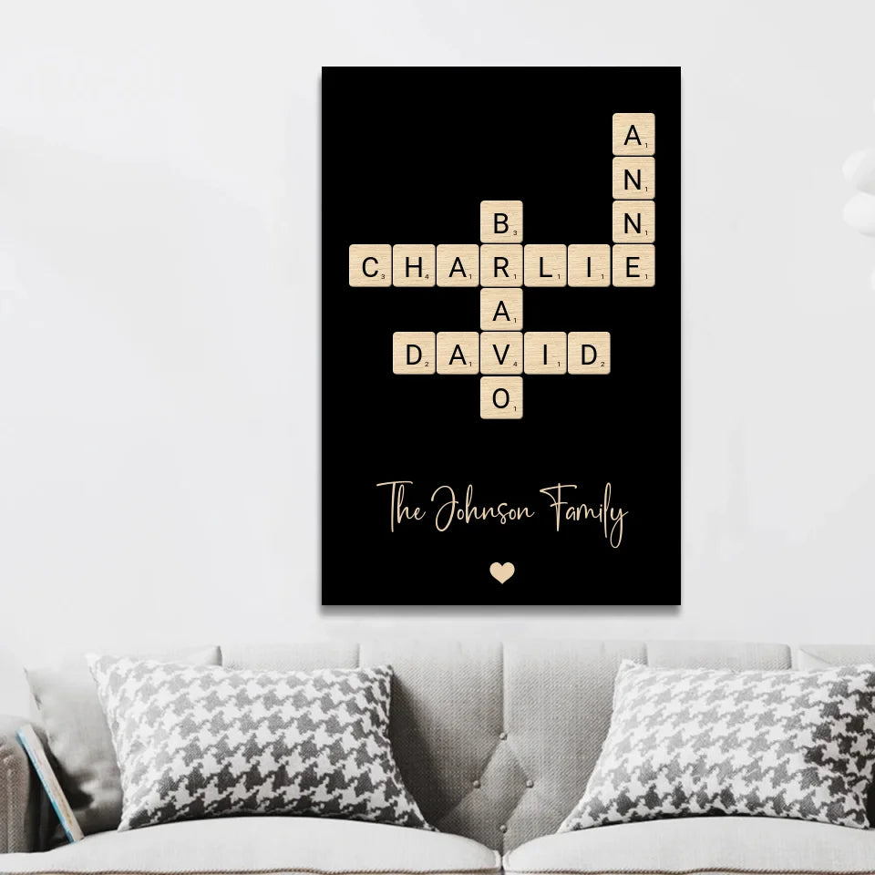 Personalized Canvas "Family Crossword Art"