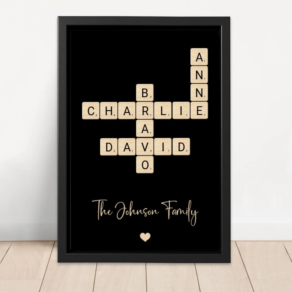 Personalized Canvas "Family Crossword Art"