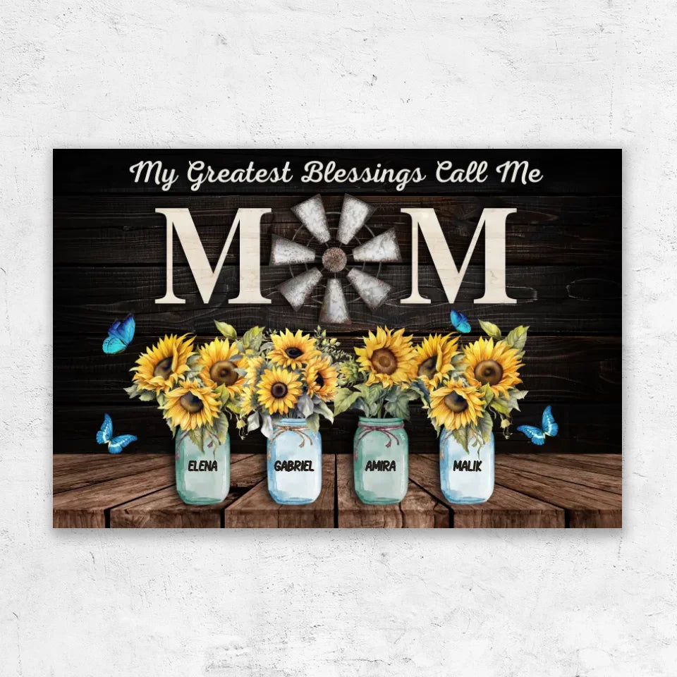 Personalized Canvas "My greatest blessings call me mom"