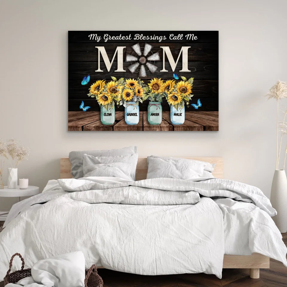 Personalized Canvas "My greatest blessings call me mom"