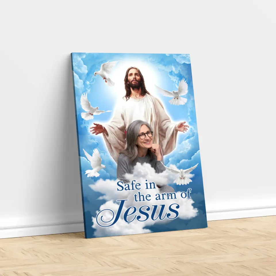 Personalized Canvas “In the arms of Jesus”