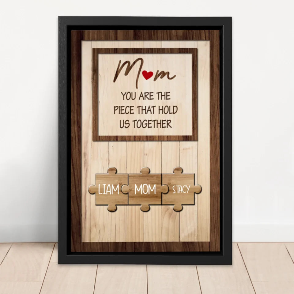 Personalized Canvas "Mom holds us together"