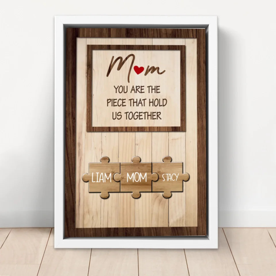 Personalized Canvas "Mom holds us together"