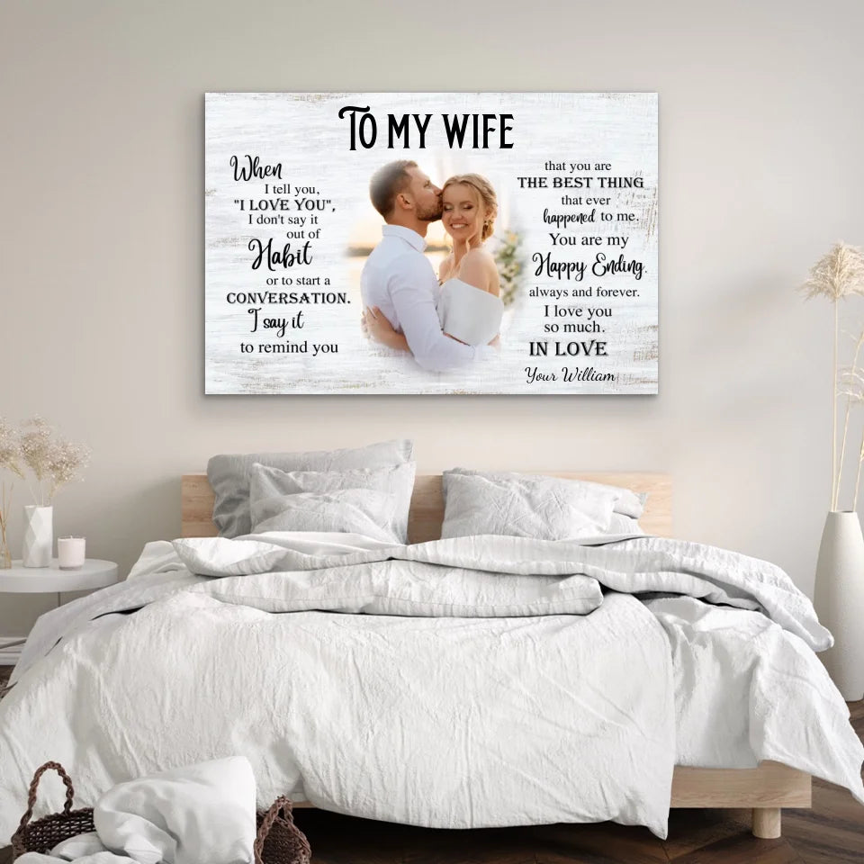 Personalized Canvas "To my wife"