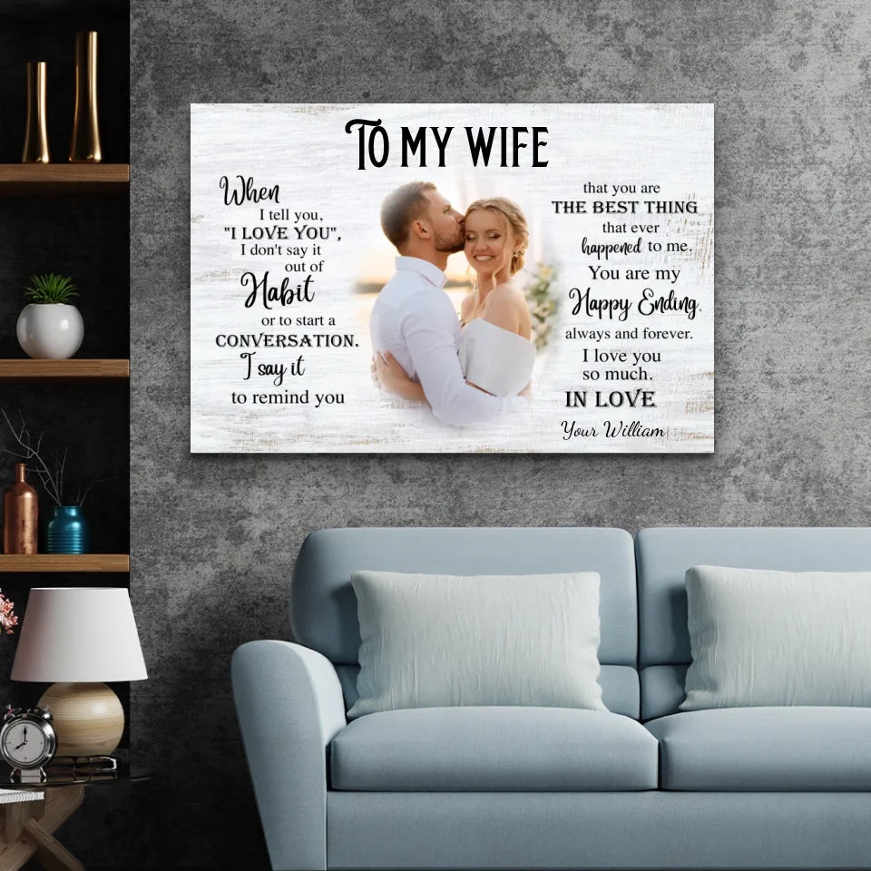 Personalized Canvas "To my wife"