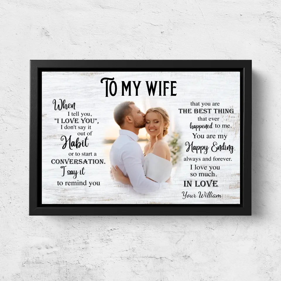 Personalized Canvas "To my wife"