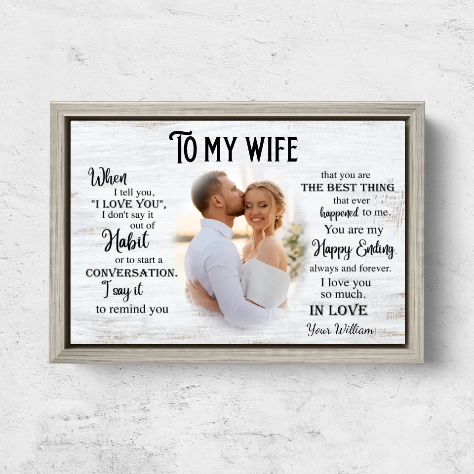 Personalized Canvas "To my wife"