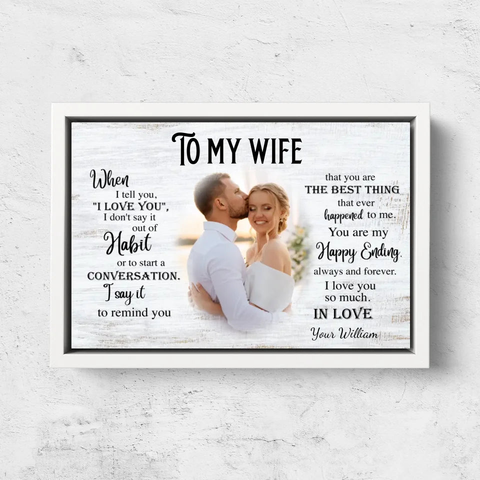 Personalized Canvas "To my wife"