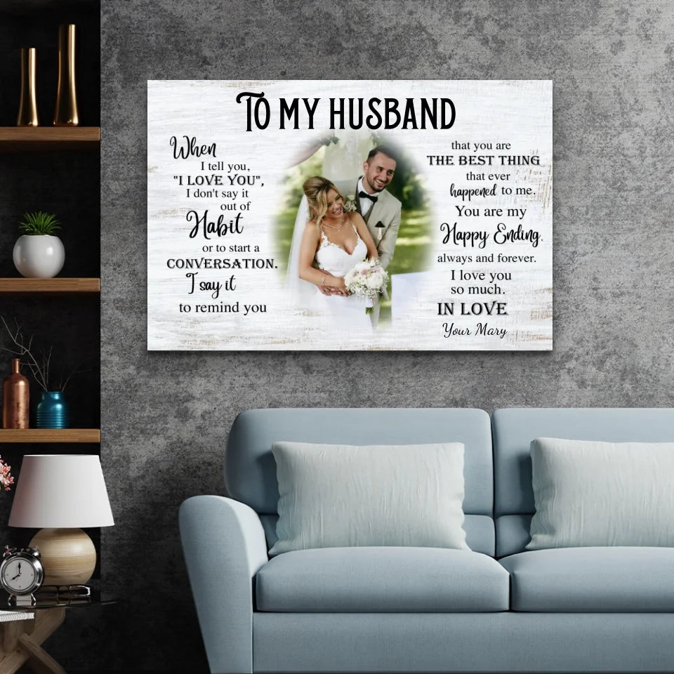 Personalized Canvas "To my husband"