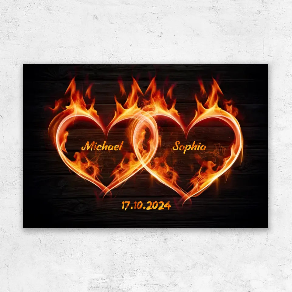 Personalized canvas “Hearts of fire”