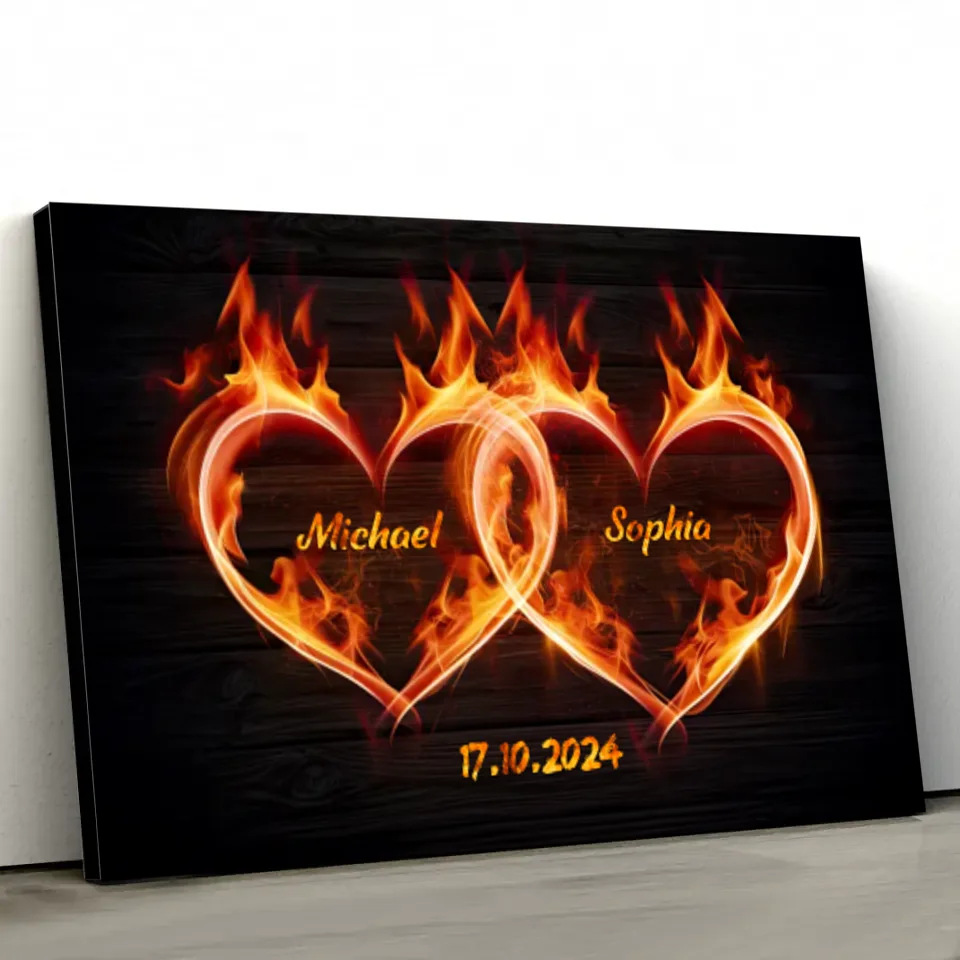 Personalized canvas “Hearts of fire”