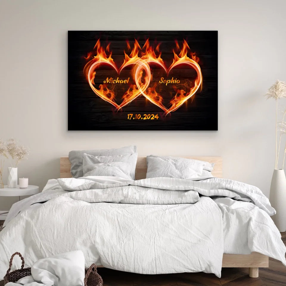 Personalized canvas “Hearts of fire”