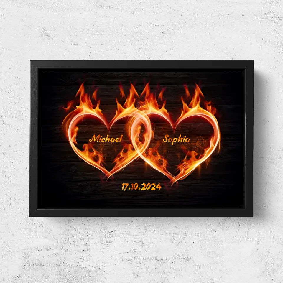 Personalized canvas “Hearts of fire”