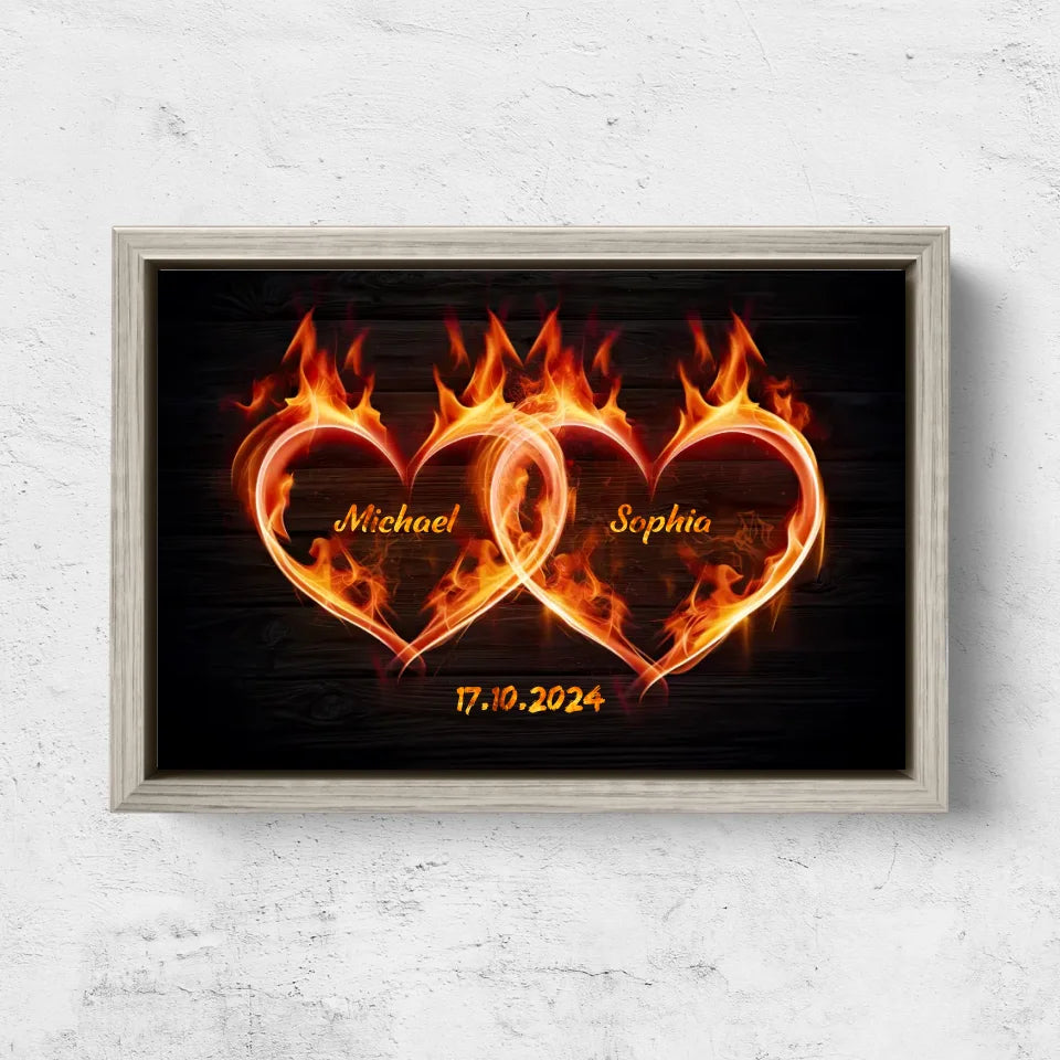 Personalized canvas “Hearts of fire”